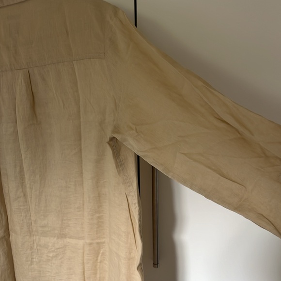Gap linen ‘boyfriend’ button down shirt, beige, size large - Picture 7 of 7